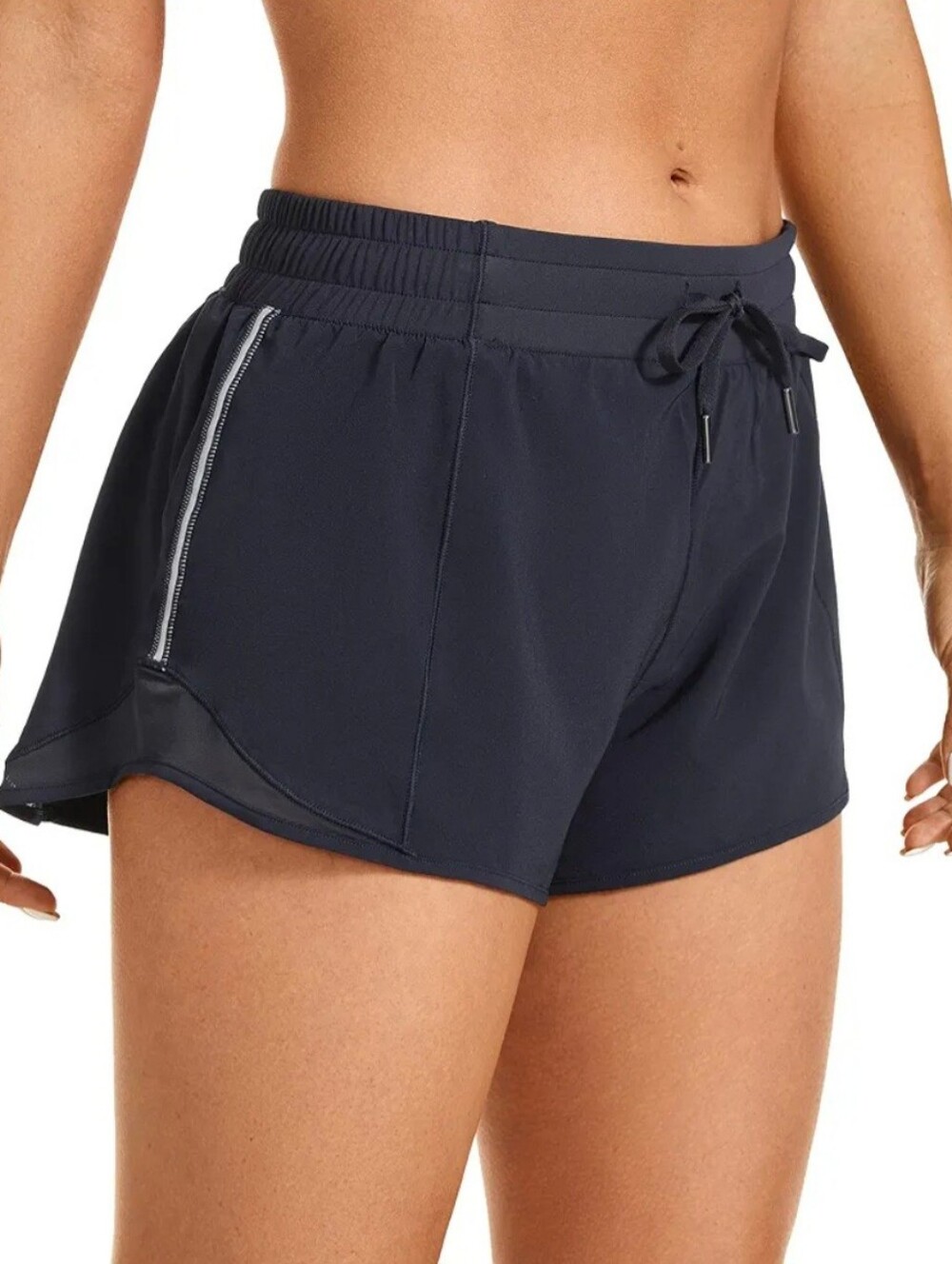 Crz Yoga Feathery Mid- Rise Mesh Lined Shorts. Size L
